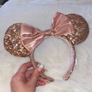 Authentic Rose Gold Sequin Mickey Ears